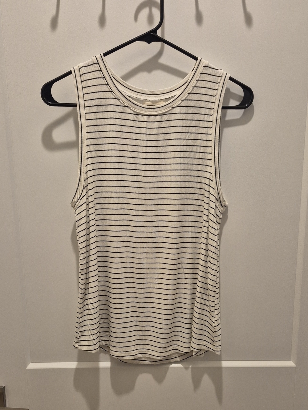 Thread & Supply Cream Tank Top with Black Stripes